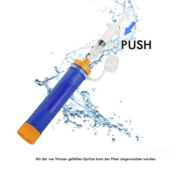 Wasserfilter Outdoor, ECHTPower 1500L Mini Tragbarer Persönlicher Wasserfilter Wasseraufbereitung Wasserreiniger für Wandern, Trekking, Camping, Reisen und Notbereitschafts, Survival Kit - 
