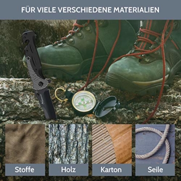 BERGKVIST® Taschenmesser 3-in-1 K39 Mattschwarz [2019] scharfes Klappmesser & Jagdmesser I Camping & Outdoor Messer mit Schleifstein & Gürteltasche - 6