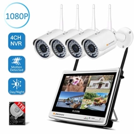 jennov-4ch-ueberwachungskamera-set-1080p-hd-nvr-wireless-ueberwachungssystem-mit-4-x-sicherheitskamera-12-zoll-lcd-monitor-bewegungsmelder-1tb-festplatte-app-fernzugriff-ir-nachtsicht-fuer-aussen-inne