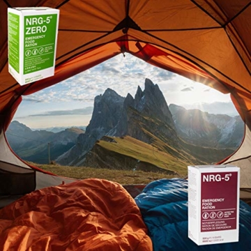 Notverpflegung 24x NRG-5 ZERO Glutenfrei Survival 500g Notration Notvorsorge | 24x9 Riegel im Vorteilskarton Survivalnahrung Expeditions Grundausstattung wie EPA - 3