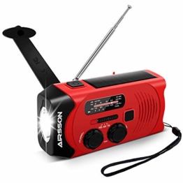 Outdoor Solar Radio, Multifunktion Tragbares Outdoor Radio Kurbelradio für Notfälle,mit AM/FM Wetter Radio, mit LED Taschenlampe/mit 2000mAh Eingebaute Batterie Power Bank, Notfall SOS Alarm