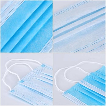 50 PCS Einweg-Gesichtsmasken, Atemschutz Gesundheits- und Kosmetikerpflege Hygienische Gesichtsmasken - Blau - 2