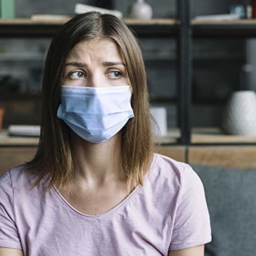 50 PCS Einweg-Gesichtsmasken, Atemschutz Gesundheits- und Kosmetikerpflege Hygienische Gesichtsmasken - Blau - 3