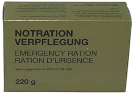Bundeswehr Camping Outdoor Notration Verpflegung Notverpflegungsration 220 g - 1