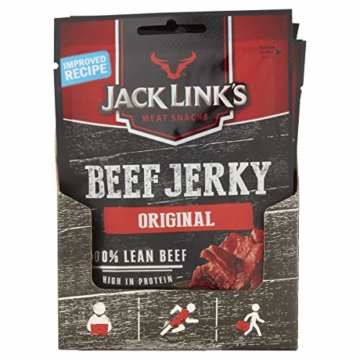 Jack Links Beef Jerky Original – Proteinreiches Trockenfleisch vom Rind – Getrocknetes High Protein Dörrfleisch – 12er Pack (12 x 25 g) - 2