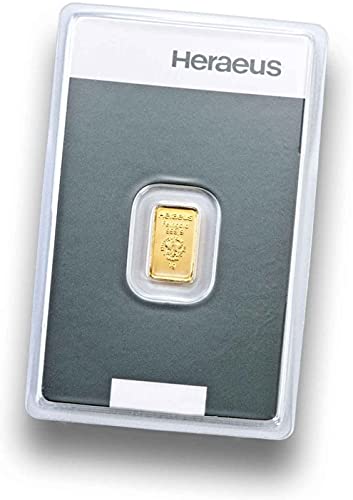 1 Gramm Goldbarren - 1 g Gold - Heraeus - Feingold 999.9 - Prägefrisch - LBMA Zertifiziert - 1