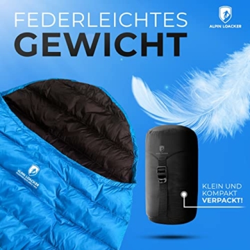 Alpin Loacker - ultraleichter Schlafsack mit 460g | Der Premium Daunenschlafsack mit kleinem packmaß für den Sommer und Camping - 4