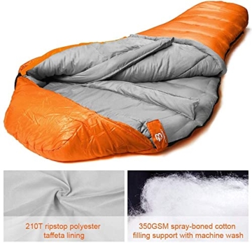 Bessport Schlafsack -10℃ 4 Jahreszeiten Winter Mumienschlafsack Wasserabweisend Schlafsack für Reise Zelten Camping Outdoor Camping oder Indoor - 2