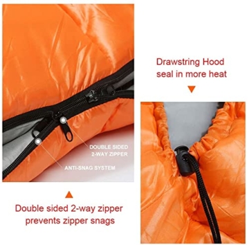 Bessport Schlafsack -10℃ 4 Jahreszeiten Winter Mumienschlafsack Wasserabweisend Schlafsack für Reise Zelten Camping Outdoor Camping oder Indoor - 5