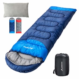 BISINNA Schlafsack 1.9kg 4 Jahreszeiten Wasserdichter Warmer Deckenschlafsack mit Kompressionssack für Erwachsene, Kinder, Damen, Herren Outdoor Camping, Wandern, Rucksackreisen - 1