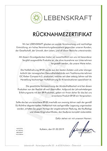 BP ER Elite Emergency Food 6 x 500 Gramm Einheiten, Camping Outdoor Vorsorge vom führenden Hersteller GC Rieber Compact aus Norwegen (neueste Charge und Zertifikat vom Händler Lebenskraft) - 5
