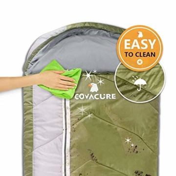 COVACURE Schlafsack Camping - Leicht, Kompakt, Wasserdicht, Warm für 4 Jahreszeiten Outdoor, 210 x 78 cm für Erwachsene & Kinder - 4