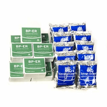 Lebenskraft Emergency Food Power-Set, 10 x BP ER und 10 x Seven Oceans Trinkwasserkonserven (neueste Charge und Zertifikat vom Händler - 1