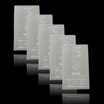 Silberbarren 50g Barren Valcambi Cook Island, 5x10 Gramm, Feinsilber, Neuware, in Münzhüllen & Geschenkbeutel, Differenzbesteuert nach § 25a UstG - 1