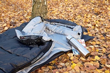 Steinwood Premium Schlafsack koppelbar extra breit 3-4 Season 210cm - Outdoor-Schlafsack, Mumien-Schlafsack, Hütten-Schlafsack (3/4 Season - Anthrazit - Zipper Beidseitig) - 8