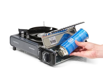 Campingaz Camp Bistro 3 Gaskocher, 1-flammig, Campingkocher, 2.200 Watt Leistung, kompakter Outdoorkocher, inklusive Tragekoffer für einfachen Transport, Schwarz - 4