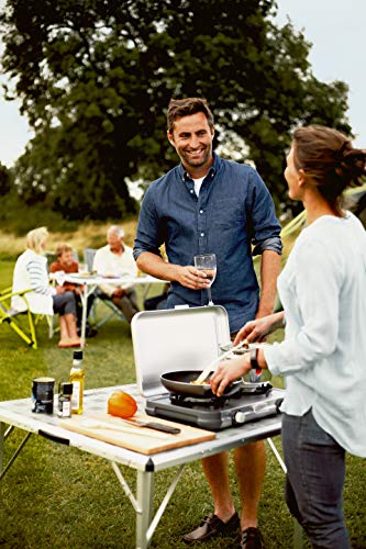 Campingaz Campingkocher Camping Kitchen 2, Gaskocher mit 4000 Watt Leistung, mit abnehmbaren spülmaschinenfesten Topfrosten, praktisches und platzsparendes Design, Weiß - 11