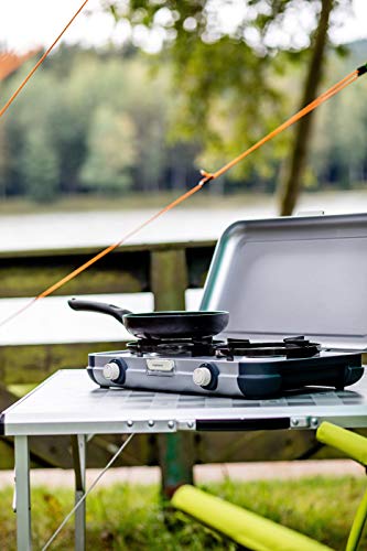 Campingaz Campingkocher Camping Kitchen 2, Gaskocher mit 4000 Watt Leistung, mit abnehmbaren spülmaschinenfesten Topfrosten, praktisches und platzsparendes Design, Weiß - 12