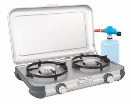 Campingaz Campingkocher Camping Kitchen 2, Gaskocher mit 4000 Watt Leistung, mit abnehmbaren spülmaschinenfesten Topfrosten, praktisches und platzsparendes Design, Weiß - 1