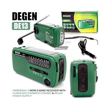 DEGEN DE13 Kurbelradio Tragbares Solar Radio FM AM SW Eingebaute Wiederaufladbare Batterie LED Dynamo Lampe Powerbank für Wandern Camping Ourdoor Notfall - 3