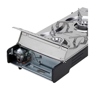 Doppelgaskocher Campingkocher Gaskocher Set 2 Flammig Kartuschenkocher Campingkocher Gaskartuschen Gasflaschen (Doppelgaskocher + 16 Kartuschen) - 5