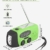 FAOKZE Solar Radio,Tragbar Kurbelradio Radio, 2000 mAh Draussen Camping Radio Solarbetriebenes Radio AM/FM mit Taschenlampe Funktion für Camping Ourdoor (Grün) - 2