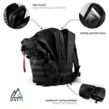 MNT10 Outdoor Rucksack 28L & 40L I Taktischer Rucksack Herren, Damen I US Cooper Rucksack I Arbeitsrucksack Herren I Army Rucksack Militär I Backpack für Travel, Arbeit, Schule, Sport, Bushcraft - 5