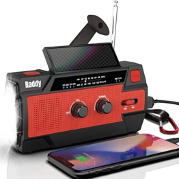 Raddy SW3 Kurbelradio 5000mAh Tragbares Solar-Notfallradio mit AM/FM-Radio, USB-Handyladefunktion, LED-Taschenlampe, SOS-Alarm für Outdoor-Camping - 1