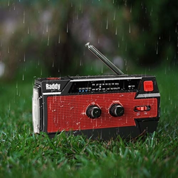 Raddy SW3 Kurbelradio 5000mAh Tragbares Solar-Notfallradio mit AM/FM-Radio, USB-Handyladefunktion, LED-Taschenlampe, SOS-Alarm für Outdoor-Camping - 8