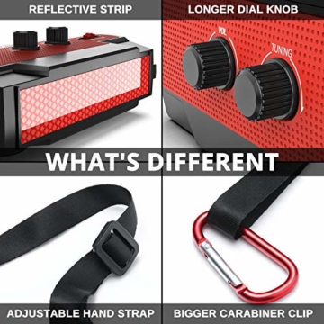Raddy SW3 Kurbelradio 5000mAh Tragbares Solar-Notfallradio mit AM/FM-Radio, USB-Handyladefunktion, LED-Taschenlampe, SOS-Alarm für Outdoor-Camping - 9