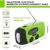 Tragbare Solar Radio, Handkurbelradio Dynamo Notfall Set 2000 mAh Draussen Camping Radio Solarbetriebenes Radio AM/FM mit Taschenlampe Funktion, Grün - 2