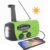 Tragbare Solar Radio, Handkurbelradio Dynamo Notfall Set 2000 mAh Draussen Camping Radio Solarbetriebenes Radio AM/FM mit Taschenlampe Funktion, Grün - 1
