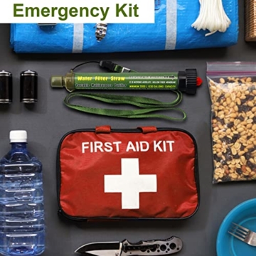 Wasserfilter Outdoor Tragbarer Mini 2000L für Camping Survival, Persönlicher Wasseraufbereiter Trinkwasser Strohhalm Trinkwasserfilter Outdoor Entfernen Bakterien & Schadstoffe, für Wandern Notfall - 6