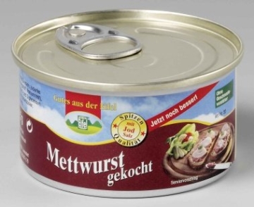 12 Dosen a 125g Dosenwurst, 6 Sorten je 2 Dosen, insgesamt 1,5 kg , Lebensmittelvorrat Konserven - 4