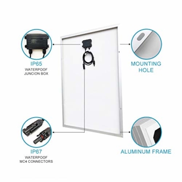 600 Watt Solar-Windset, 12 V, Komplett-Set mit 2000 W Inverter: 1 x 400 W Windturbinengenerator + 2 x 100 W Mono-Solarpanel, hohe Effizienz + PWM-Laderegler + Kabel + Halterung - 4