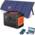 600W-Kraftwerk mit 100-W-Solarpanel,zusammenklappbarer Solarplatine und Energiespeicher-Stromversorgungsgenerator für Wohnmobil-Camping,Outdoor-Abenteuer,Notfall(Power Station& Solar Panel- Orange) - 1