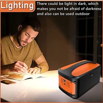 600W-Kraftwerk mit 100-W-Solarpanel,zusammenklappbarer Solarplatine und Energiespeicher-Stromversorgungsgenerator für Wohnmobil-Camping,Outdoor-Abenteuer,Notfall(Power Station& Solar Panel- Orange) - 7