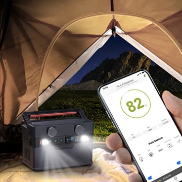 ALLPOWERS Tragbare Powerstation Tragbarer Generator 606Wh 164000mAh Solargenerator Mobiler Stromspeicher mit 1x 100W Solarpanel Notstromversorgungs Batteriepack für Camping Fischen Notfälle - 6