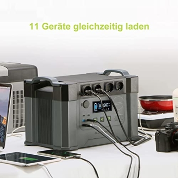 ALLPOWERS Tragbares Powerstation (S2000) 1500Wh 2000W AKKU Solargenerator Mobiler Stromspeicher Power Station(4000W Spitzenwert) mit 2x 100W Faltbares Solarpanel für Home Notfall Camping RV Reise - 3