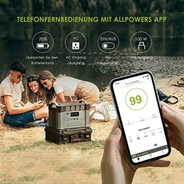 ALLPOWERS Tragbares Powerstation (S2000) 1500Wh 2000W AKKU Solargenerator Mobiler Stromspeicher Power Station(4000W Spitzenwert) mit 2x 100W Faltbares Solarpanel für Home Notfall Camping RV Reise - 6
