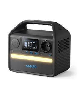 Anker 521 PowerHouse Ladestation, Kompakter Stromgenerator 256Wh, 200W 5-Port Powerstation, 1 Steckdosen, 60W USB-C PD Leistung, LiFePo4 Akkuset, LED-Licht, Für Camping, Notfälle - 1