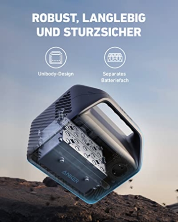 Anker 521 PowerHouse Ladestation, Kompakter Stromgenerator 256Wh, 200W 5-Port Powerstation, 1 Steckdosen, 60W USB-C PD Leistung, LiFePo4 Akkuset, LED-Licht, Für Camping, Notfälle - 4