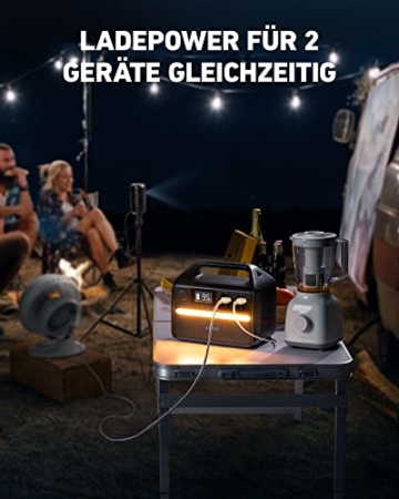 Anker 535 Power Station, Powerhouse 512Wh mit 100W Solarpanel, Ladestation mit LiFePO4, 2 Steckdosen, 60W USB-C PD Ladeleistung, LED Licht für Camping, Stromausfälle und mehr - 5