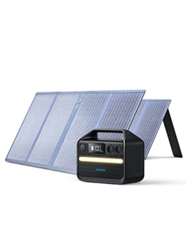 Anker 555 Powerstation mit 2 * 100W Solarpanel, 1024Wh LiFePO4 Batterien, 1000W tragbare Solargenerator, 2 Steckdosen, 3 USB-C PD Anschlüsse mit 100W, Powerhouse für Camping, Notfälle, Stromausfälle - 1
