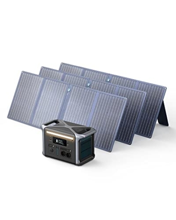 Anker 757 Power Station, Powerhouse 1229Wh mit 3X 100W Solar Panel, Ladestation mit LiFePO4, 2X 230V/1500W Steckdosen, 2X USB-C Anschlüsse, LED Licht für Draußen, Camping, Stromausfälle - 1