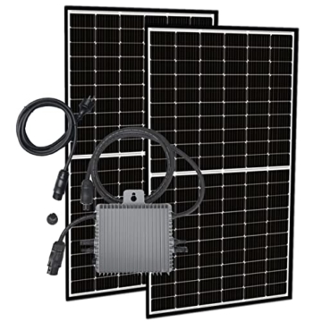 Balkonkraftwerk Komplett Set Solarpaket für Zuhause 600W Wlan Kompatibler Mikrowechselrichter inklusive Schuko Stecker - 1