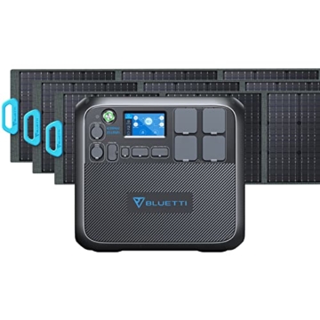 BLUETTI Solargenerator AC200MAX 2048Wh mit 3 PV200 200W Solarpanel, LiFePO4 Batterie Powerstation mit 4 2200W AC Steckdosen, Stromspeicher Notstromaggregat für Stromausfall, Reise und Camping - 1