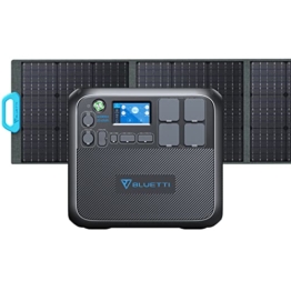 BLUETTI Solargenerator AC200MAX 2048Wh mit PV200 200W Solarpanel, LiFePO4 Batterie Powerstation mit 4 2200W AC Steckdosen, Stromspeicher Notstromaggregat für Stromausfall, Reise und Camping - 1