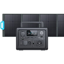 BLUETTI Solargenerator EB3A mit PV120 Solarpanel, 268Wh Tragbare Powerstation mit 600W (1200W Peak) AC Ausgängen, LiFePO4 Batterie Backup für Outdoor Camping, Reise, Stromausfall - 1