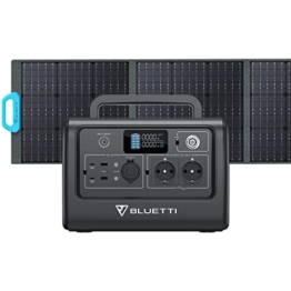 BLUETTI Solargenerator EB70 mit PV200 Solarpanel, 716Wh Tragbares Kraftwerk mit 2 230V/1000W AC Steckdosen, LiFePO4 Batterien, Geeignet für Outdoor-Camping, Autoreisen, Stromausfälle - 1